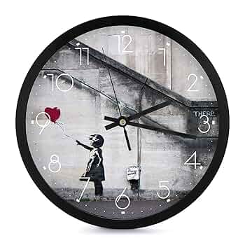 バンクシー　バルーンガール木製掛時計 バンクシー バルーンガール木製掛時計 Amazon.co.jp: 掛け時計